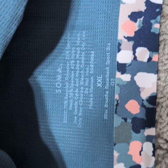 Soma Bliss Breathe Racerback Sport Bra Dark Teal Light Pink And Gray Size  XXL - Picture 5 of 7